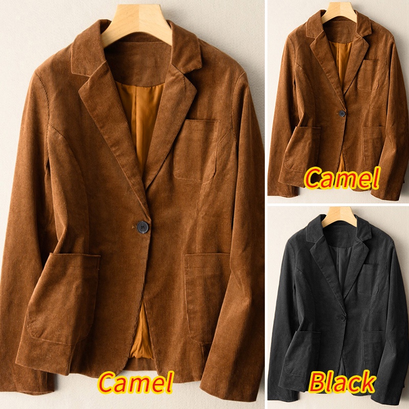 Áo blazer ZANZEA cổ bẻ dài tay có túi phía trước thời trang cho nữ