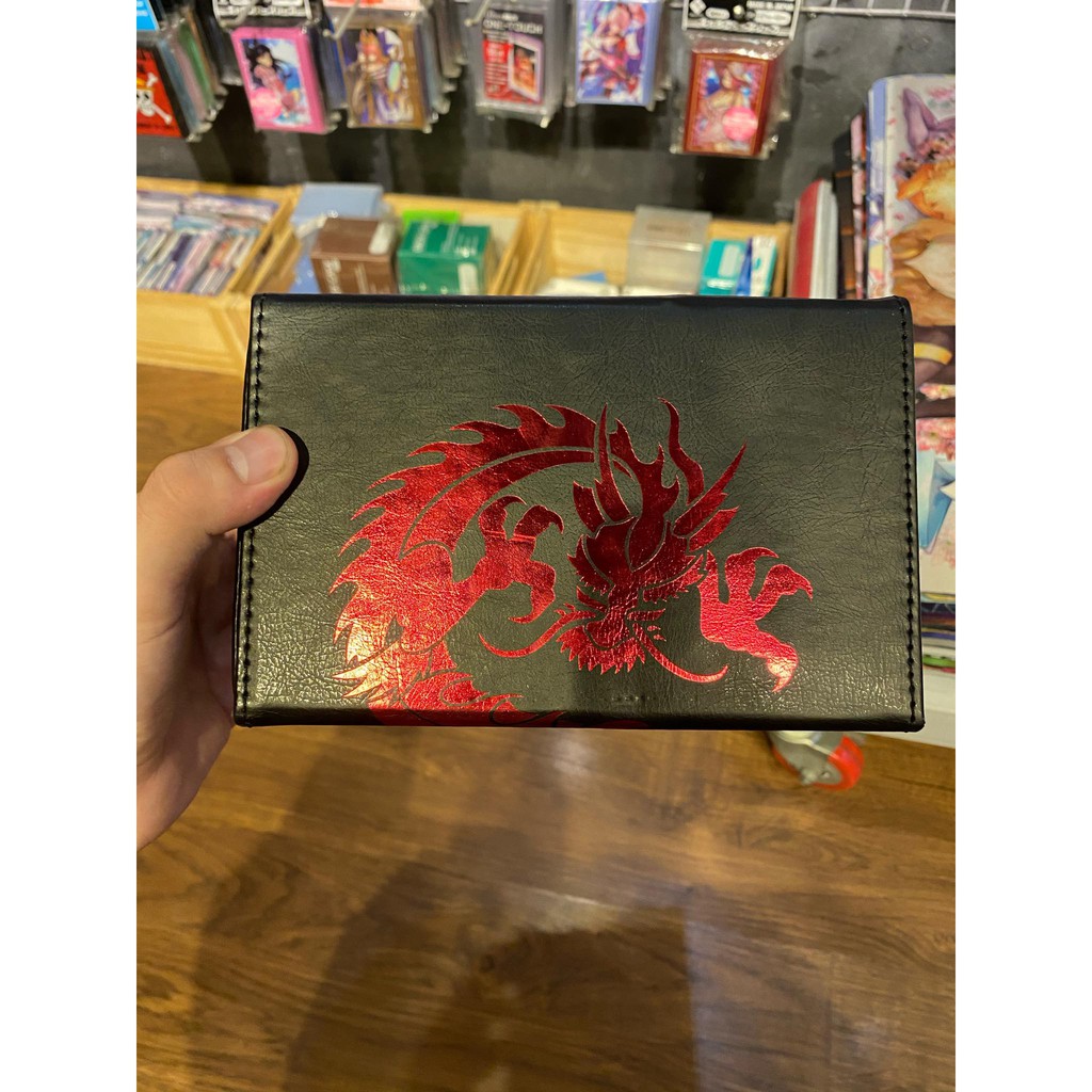 Hộp đôi đựng bài Yugi bằng da cao cấp 3 ngăn màu đen - Deckbox
