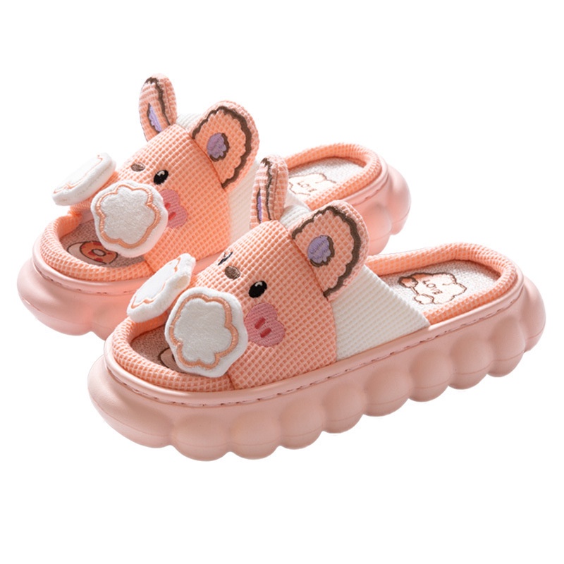 có hàng sẵn Dép Cotton Lanh Đi Trong Nhà Đế Dày Họa Tiết Hoạt Hình Thời Trang Xuân Thu Cho Nữ TTH346