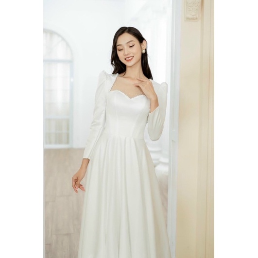 Ms1316V ĐẦM MAXI TAY DÀI KẾT PHA LÊ full size S/M/L/XL