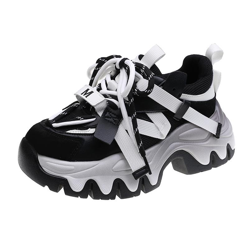 Giày Sneaker Đế Dày Tăng Chiều Cao Thời Trang Mùa Thu 2022 Phong Cách Đường Phố Châu Âu Cho Nữ