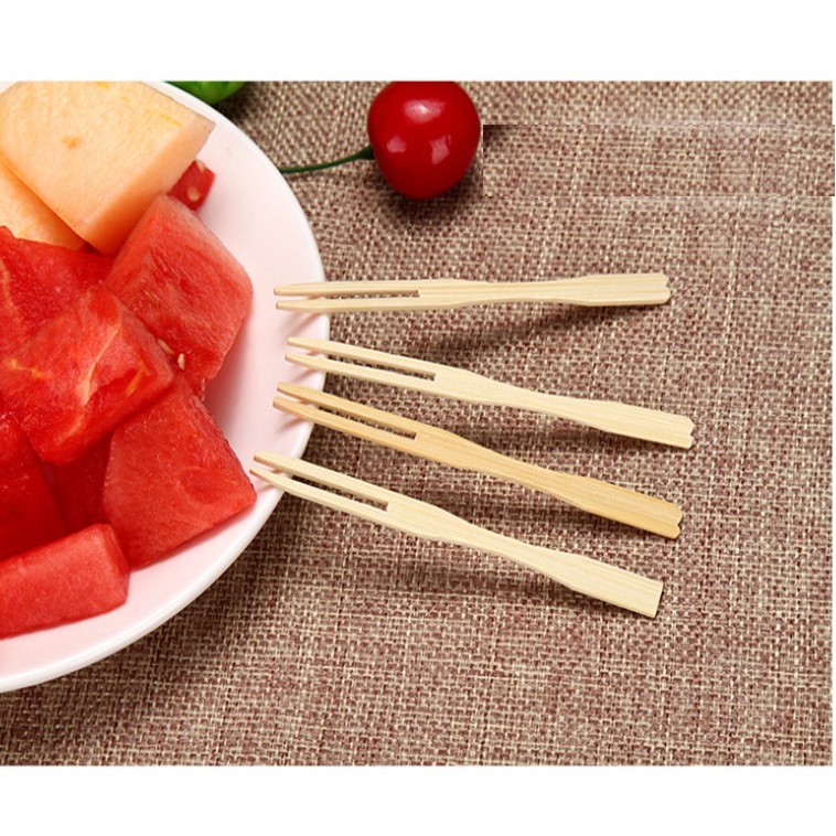 Bịch 100 ghim nĩa tre dùng 1 lần