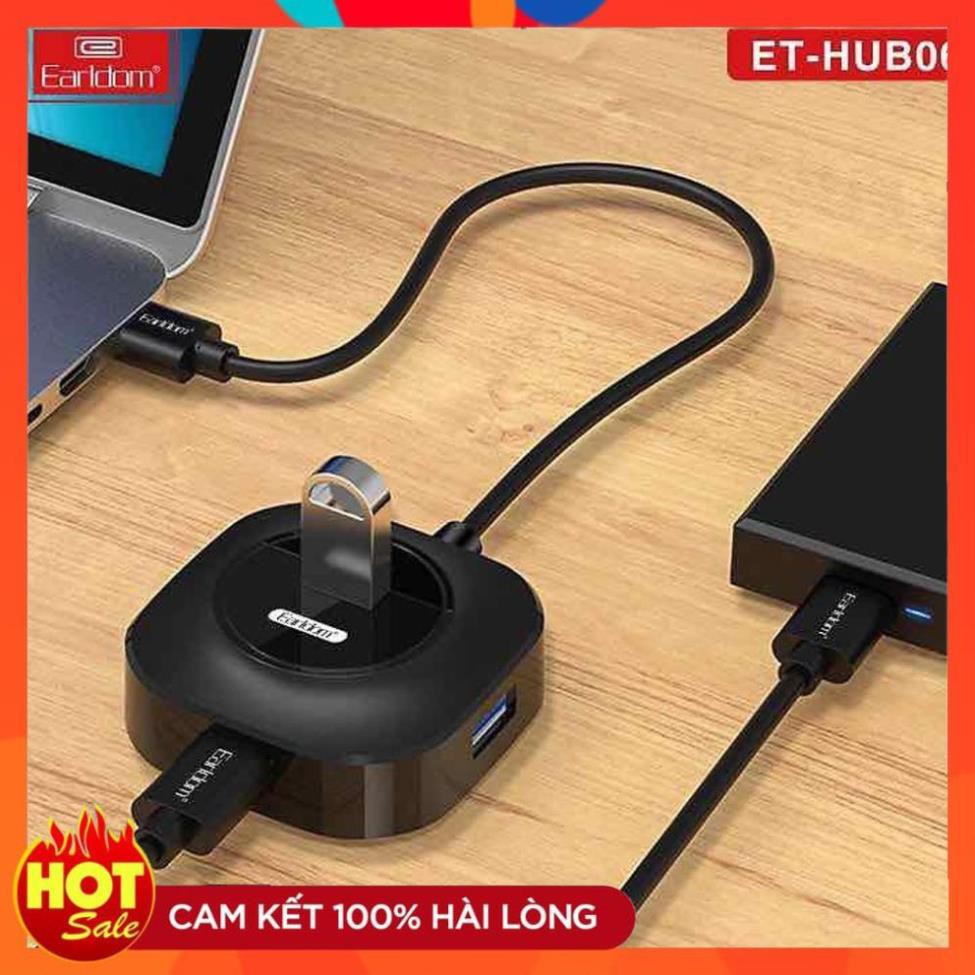 [Chính Hãng] Hub USB 4 cổng Earldom HUB-06 - Bộ chia USB 1 ra 4 - Hàng Chính Hãng bảo hành 12 tháng