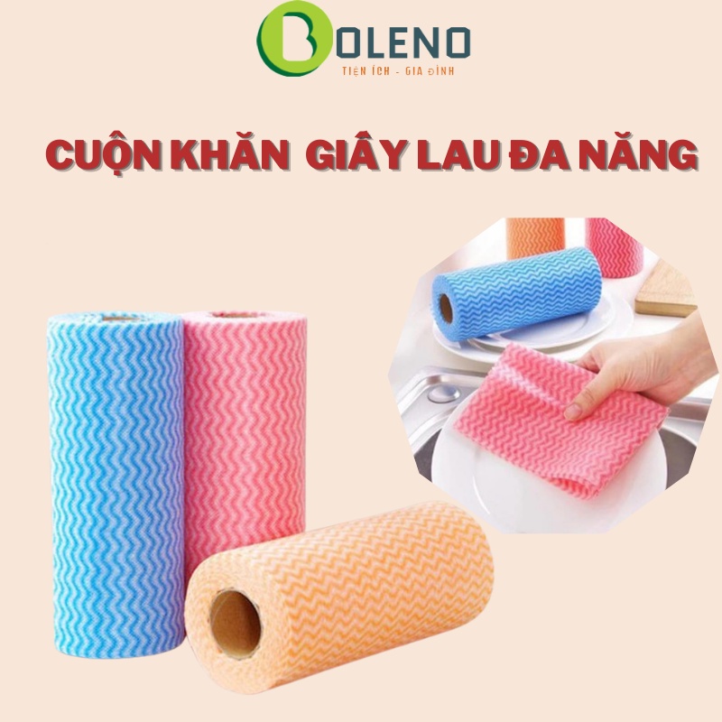 Cuộn Giấy Lau Đa Năng 50 Tờ Bằng Vải Không Dệt Lau Bát Đĩa