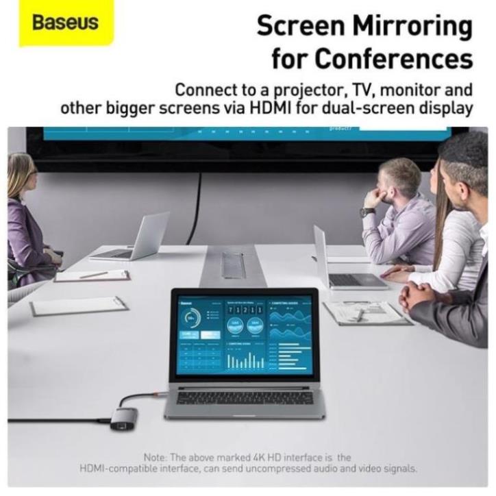 Hub Type C Baseus 8 in 1 cho Laptop Macbook Máy Tính ( Usb Type-C chia sang HDMI 4K / 8k USB3.0/ LAN / PD 100W/TF/SD) | BigBuy360 - bigbuy360.vn