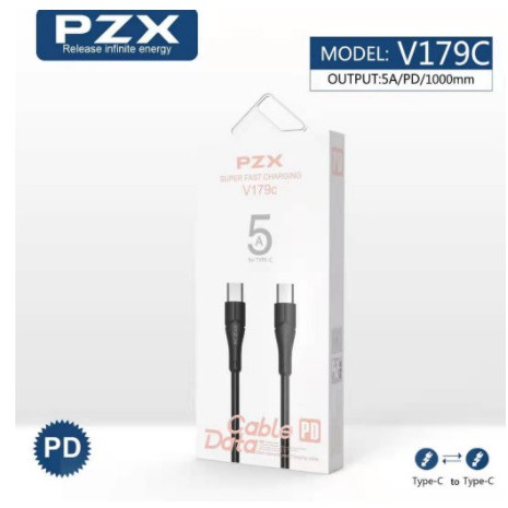 CÁP 2 ĐẦU TYPE-C PZX 1M (5A) V179C PZX, CÁP SẠC VÀ TRUYỀN DỮ LIỆU,CÁP TYPE-C