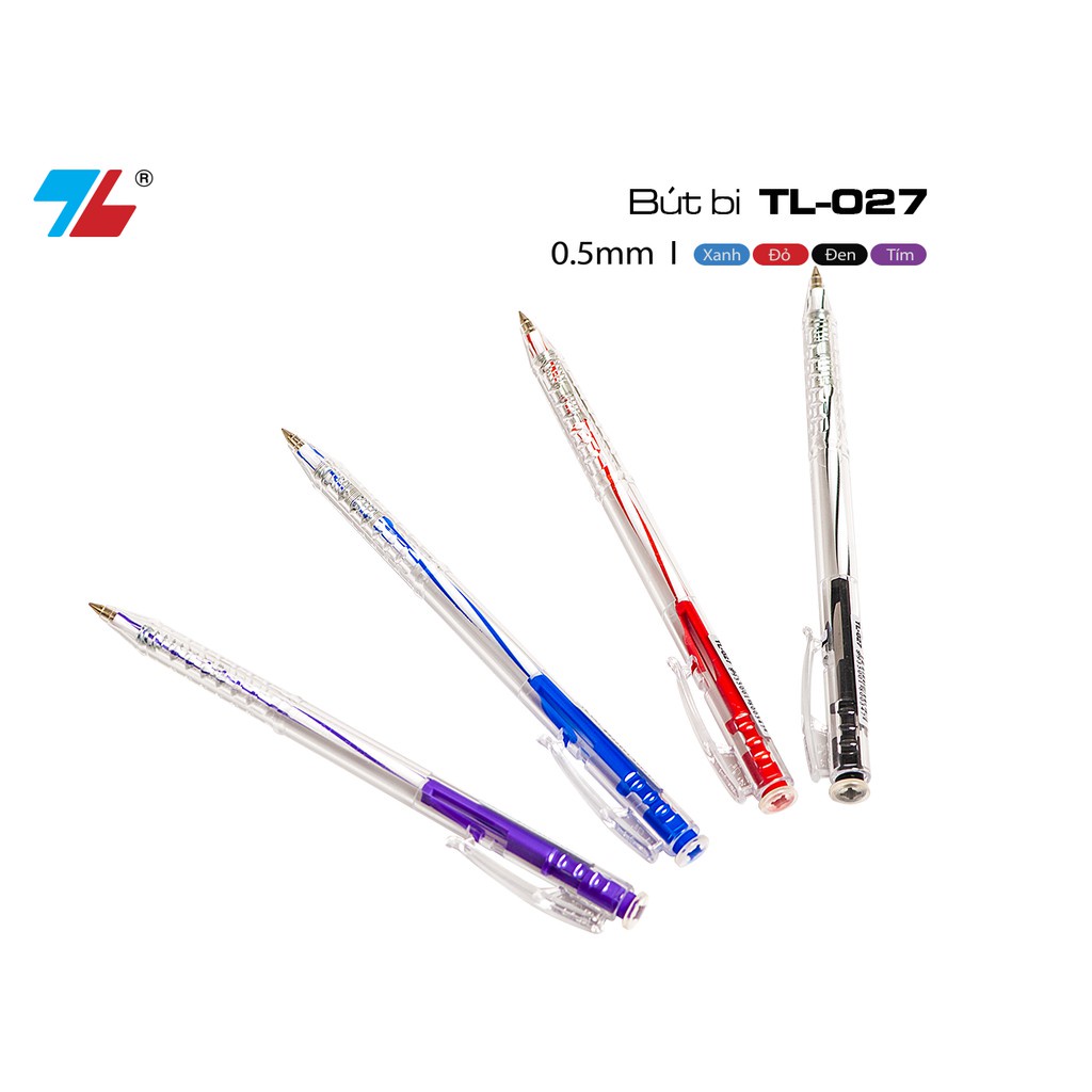 Bút Bi TL - 027 Ngòi 0.5mm (Xanh, Đỏ, Đen)