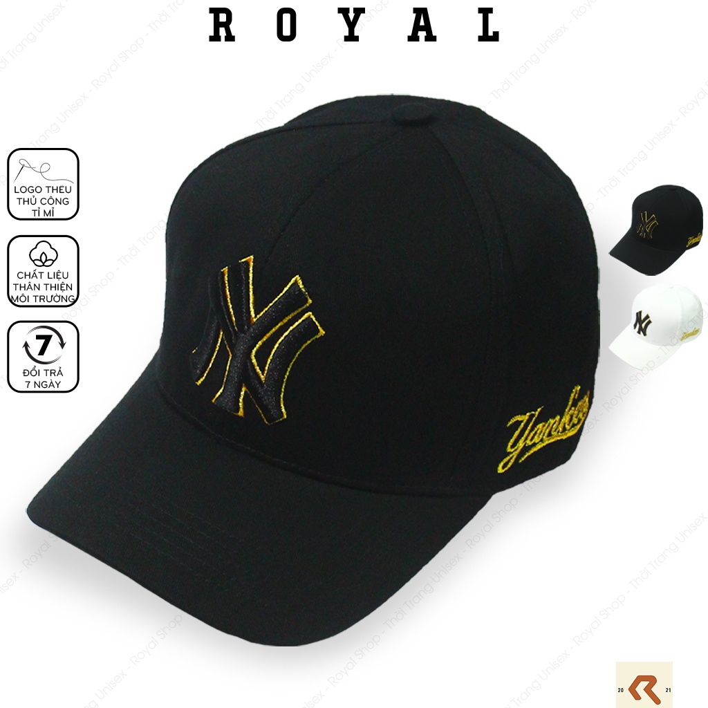 Mũ Lưỡi Trai Nón Lưỡi Trai Nam Nữ Ny Viền Vàng new york yankees Vải Kaki Cotton Hàn Nón Kết - Royal Caps