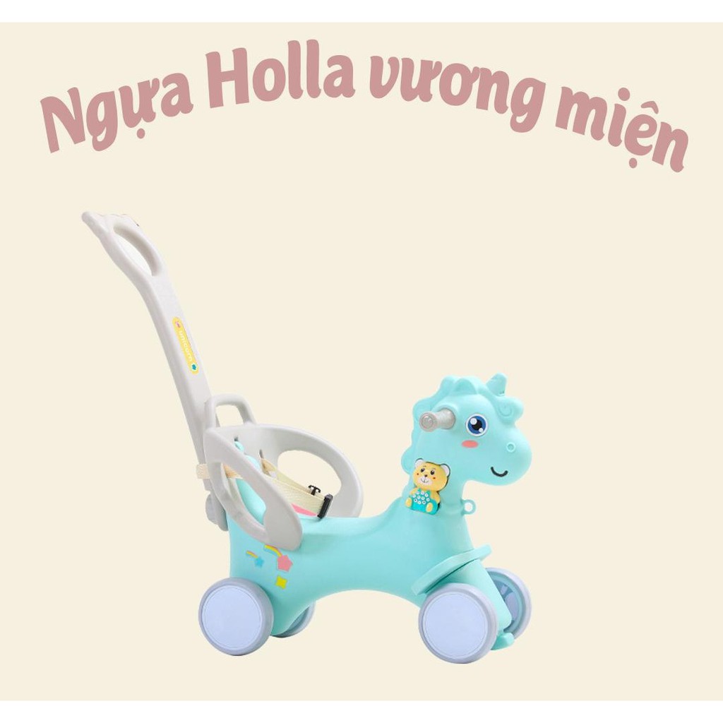 Ngựa bập bênh cho bé Holla 3 in 1 - Màu xanh