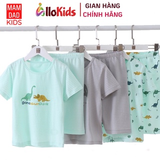 9 - 46 kg Bộ cotton xước, sợi tre cộc tay cho Bé Trai, Cho Bé gái hãng Mamdadkid #btrai