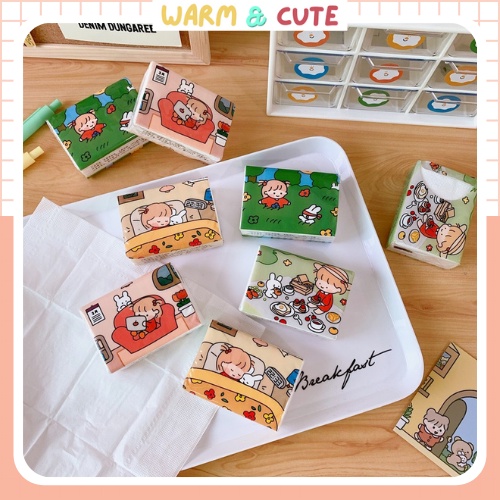 Gói Khăn Giấy Ăn Bỏ Túi Mềm Mại Siêu Dai Dễ Thương Đa Năng Cầm Tay Tiện Lợi Bỏ Túi Khi Đi Ra Ngoài Warm&amp;Cute A206