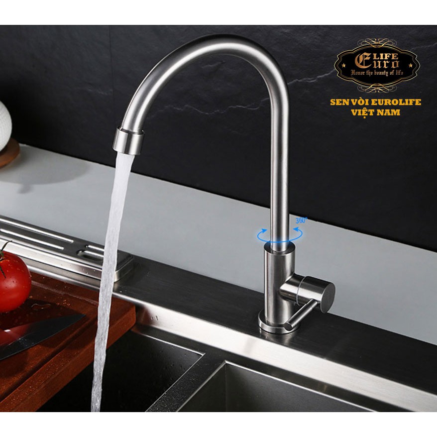 Vòi rửa chén lạnh Inox SUS 304 Eurolife EL-RC07