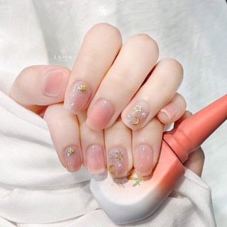 Nail box hoạ tiết mắt mèo kim cương đính charm trăng sao
