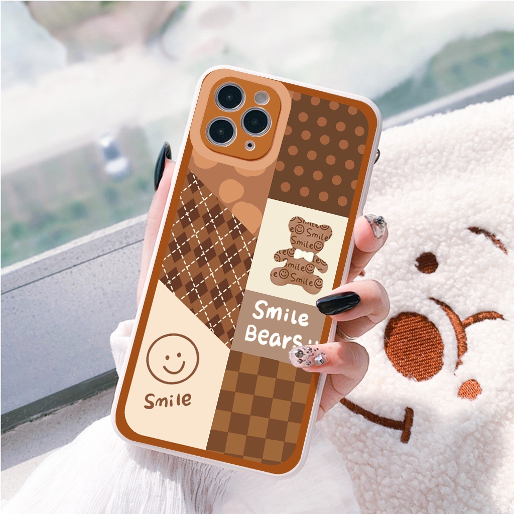 Ốp lưng iphone Gấu mặt cười bóng cạnh vuông 6/6plus/6s/6splus/7/7plus/8/8plus/x/xr/xs/11/12/13/pro/max/plus/promax g01