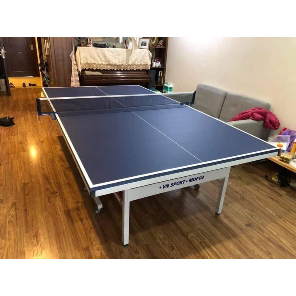 Bàn bóng bàn VINASPORT MDF 04 chính hãng-Tặng cọc lưới và hộp bóng bàn