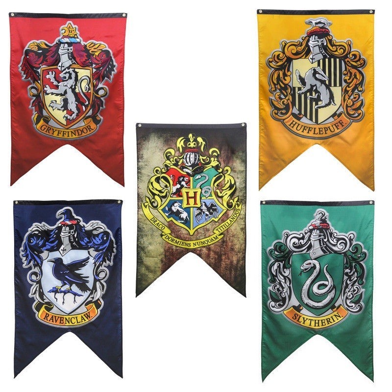 Cờ trang trí phong cách phù thuỷ Hogwarts - Mẫu đủ 4 nhà Always Store