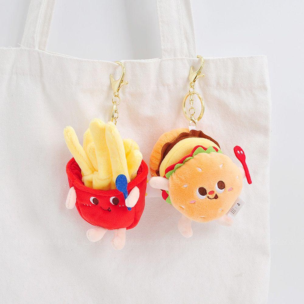 NORMAN Hamburger Keychain Kids Children Gift Stuffed Toy Plush Keychain Cartoon Plush Doll Bread Plush Pendant