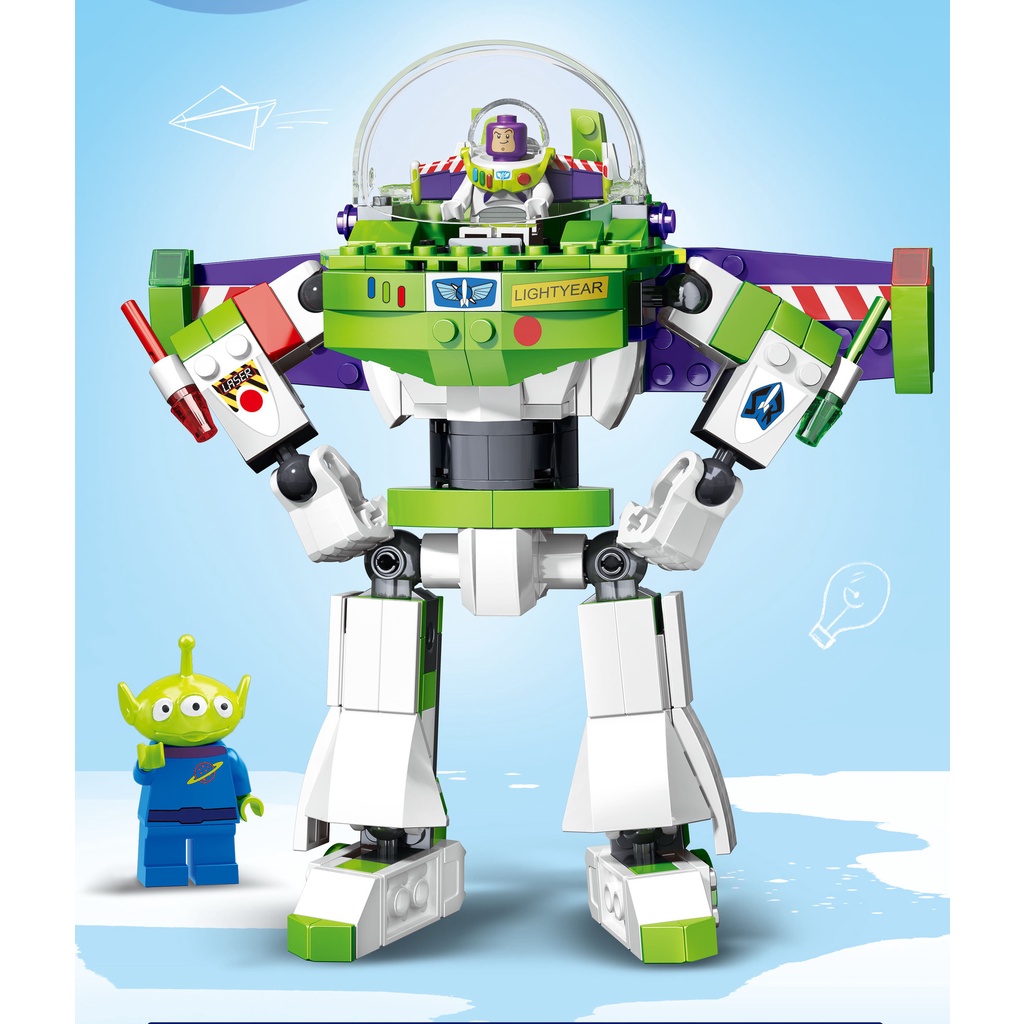 Đồ Chơi Lắp Ráp Kiểu LEGO Mô Hình Buzz Lightyear Mecha Double Elephant SX9060 Với 243 Mảnh Ghép