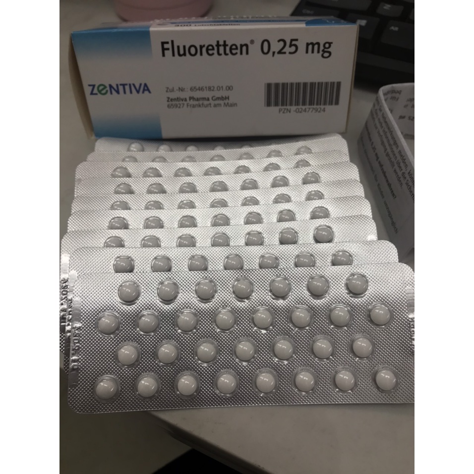 Viên ngậm chắc răng , ngừa sâu răng cho bé Zentiva Fluoretten 0,25mg hộp 300 viên Nội Địa Đức