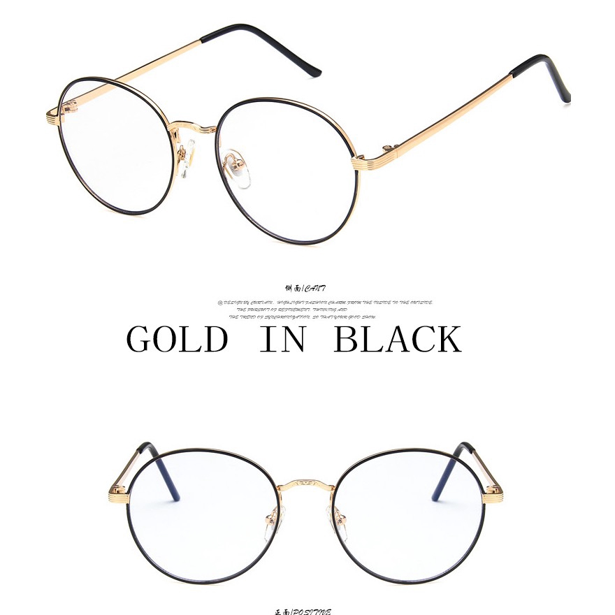 【Ready Stock】Minus 0-400° Anti Radiation Round Metal Frame Eyeglasses Eyewear Women/Men