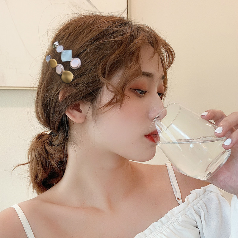 Kẹp Tóc Kim Loại Đính Ngọc Trai Nhân Tạo Phong Cách Hàn Quốc