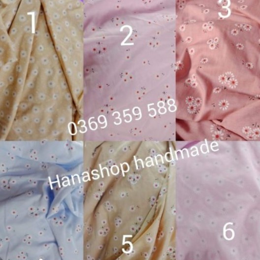 Vải Thô Hoa Nhí, Vải Thô Hoa Cúc Mềm Mát Khổ Rộng 1.5m
