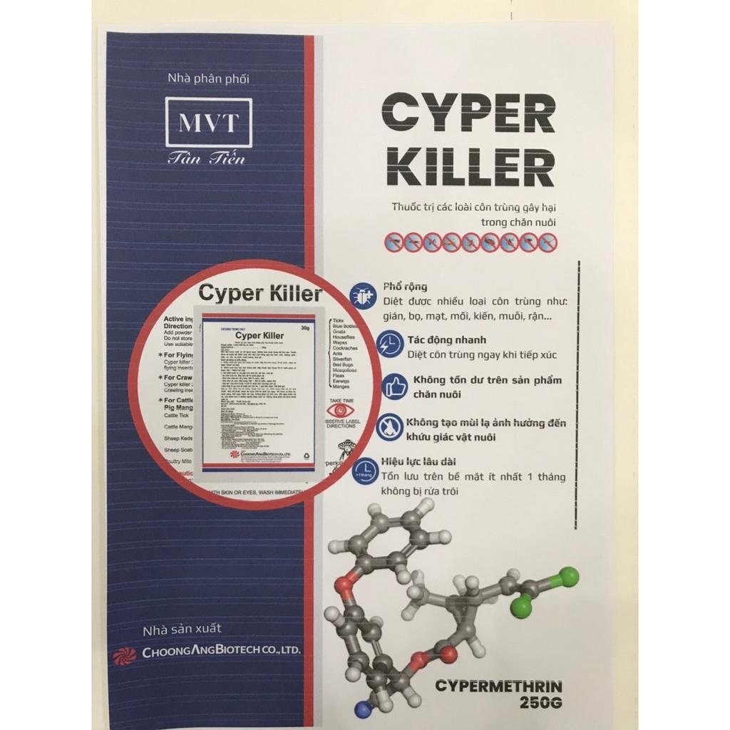 Thuốc diệt côn trùng chăn nuôi CYPER KILLER, diệt ruồi nhặng, ve rận, bọ chét, muỗi mòng, mạt gà yến, xuất xứ Hàn Quốc