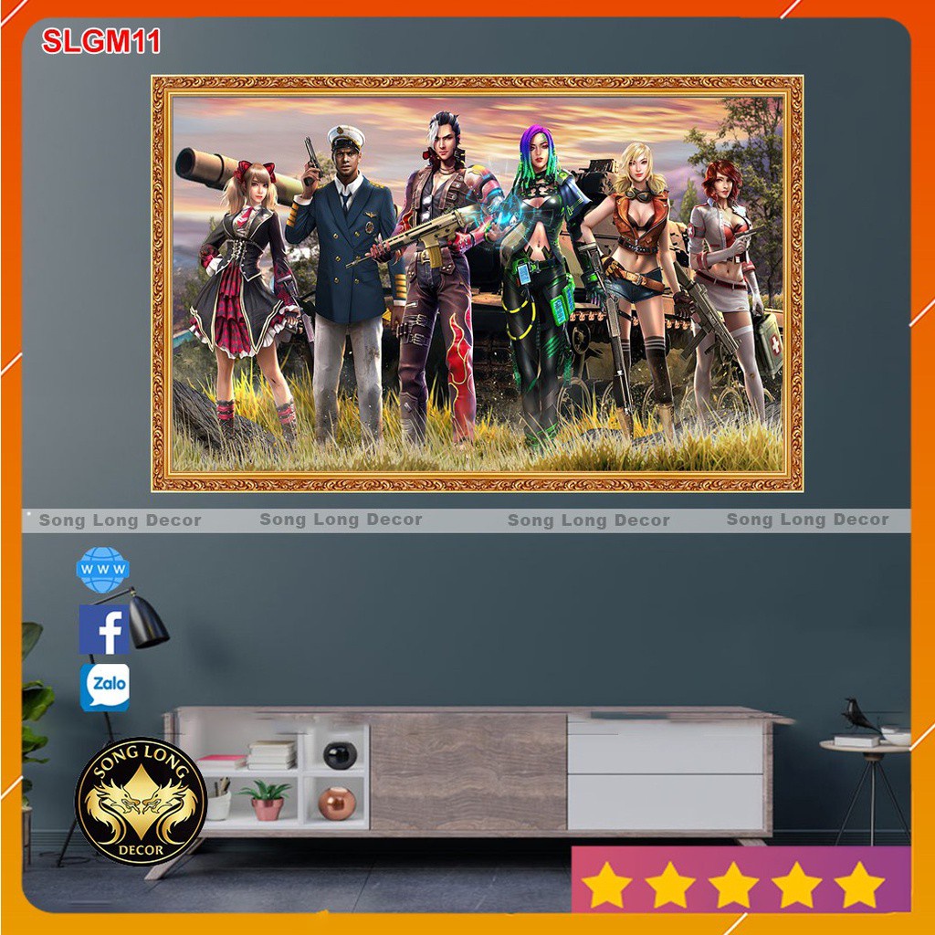 Tranh Dán Tường Gaming Free Fire -SLGM11- Tranh 3d Cho Game Thủ - Song Long Decor