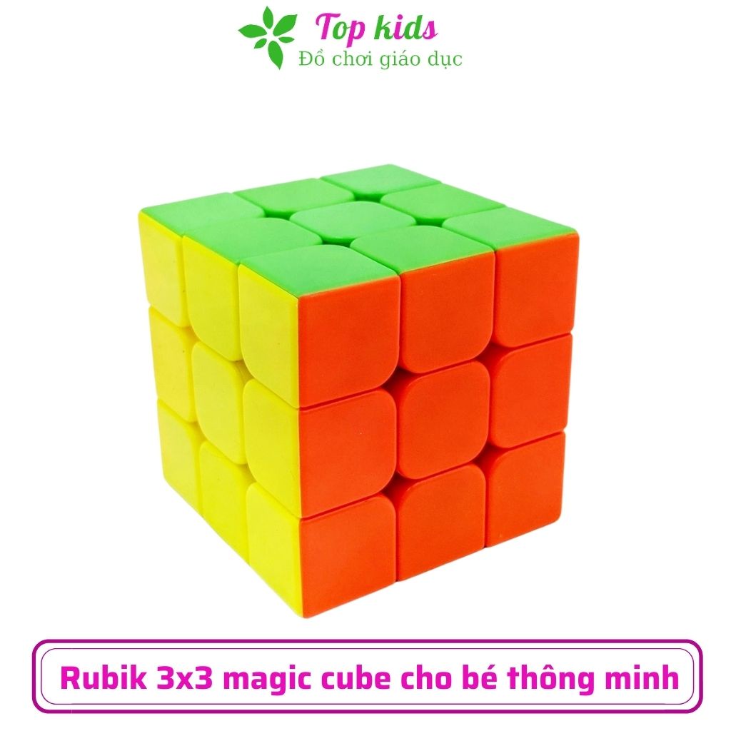 Rubic 3x3 Giá Rẻ Magic Cube Rubik 3 tầng Stickerless không viền chính hãng xếp hình rubik 3x3  - Topkids