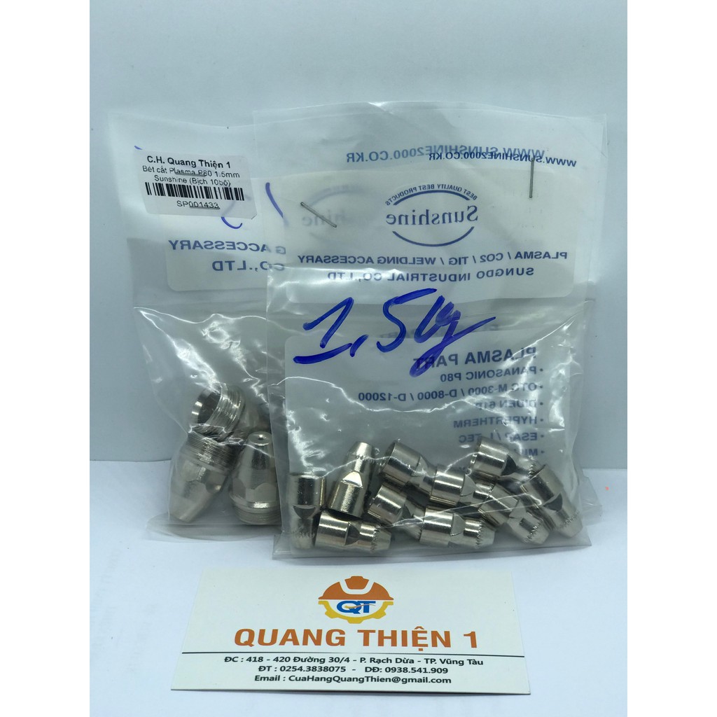 1 bộ bét cắt Plasma P80 1.3mm, 1.5mm, 1.8mm Sunshine, Sói Đen