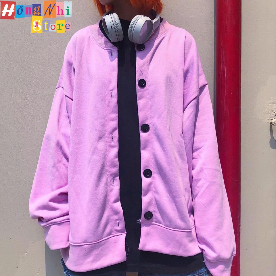 Áo Khoác Cardigan Trơn Basic Oversize Ulzzang Unisex Dáng Rộng - MM