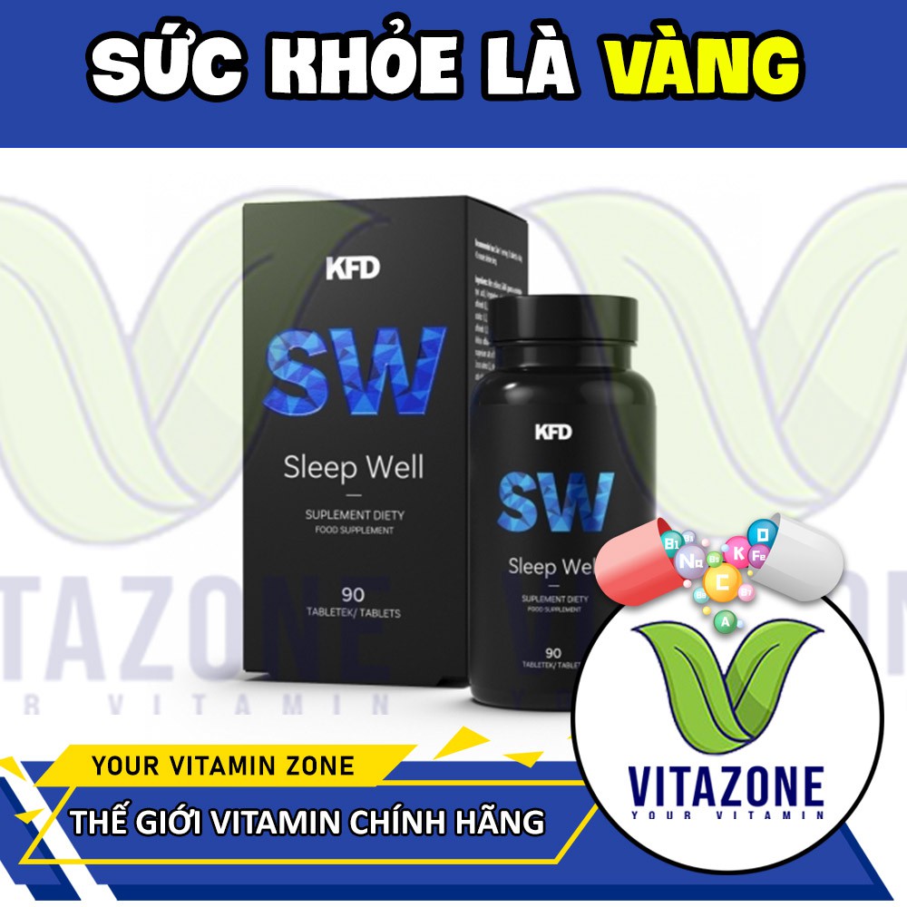 KFD SLEEP WELL - HỖ TRỢ GIẤC NGỦ, HỆ TUẦN HOÀN, GIẢM STRESS, MỂT MỎI (90 VIÊN)