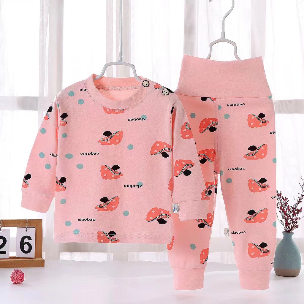 Bộ cotton cạp cao giữ ấm bụng cho bé hàng qccc