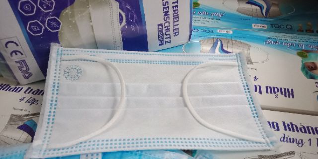 KHẨU TRANG Y TẾ VIỆT ĐUC 4 lớp 1 lớp giấy kháng khuẩn