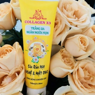 Sữa rửa mặt nghệ mật ong x3 collagen chính hãng