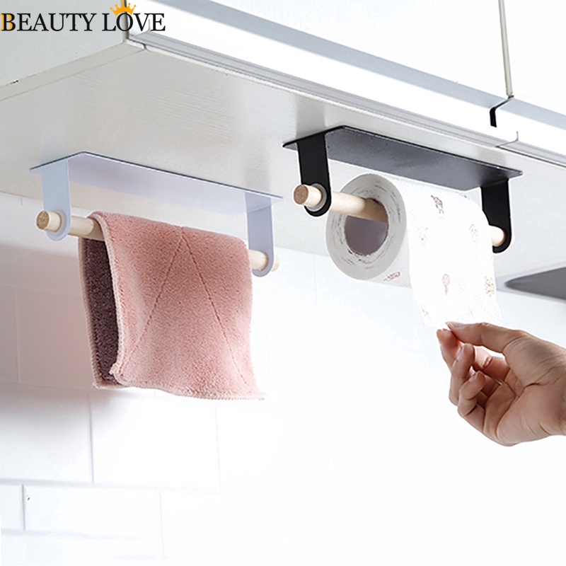 Giá Đỡ Cuộn Khăn Giấy Tự Dính Đa Năng Không Cần Khoan Tiện Dụng Cho Nhà Bếp / Phòng Tắm