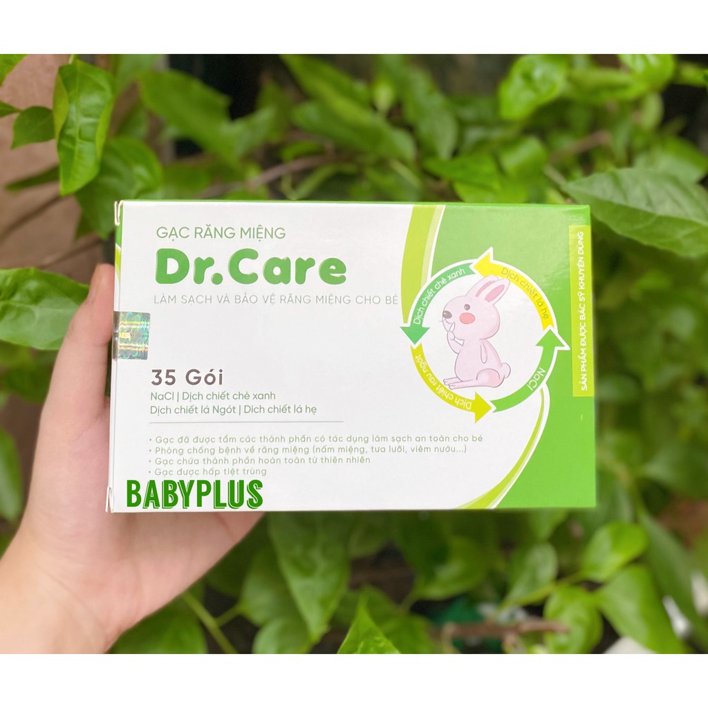 [Mã 267FMCGSALE giảm 8% đơn 500K] Gạc rơ lưỡi Dr.Care cho bé từ 0m hộp 35 miếng