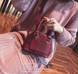Túi hến da đẹp nhũ