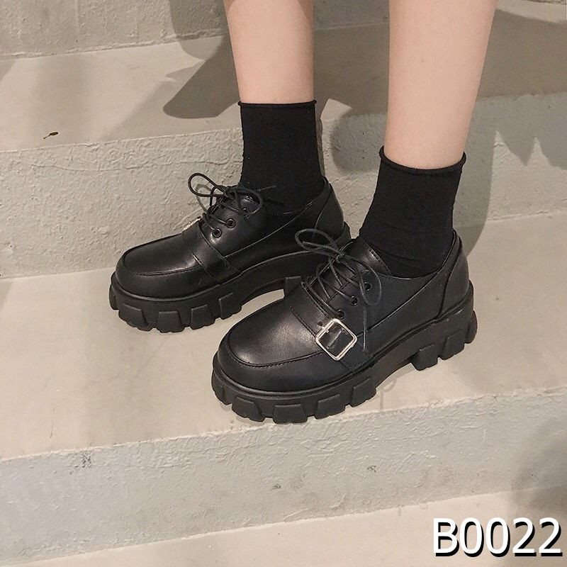 [Giày da nhỏ Lolita Giày jk nữ Nhật Bản 2020 mùa thu mới kiểu Anh giày tăng chiều cao đế dày màu đen