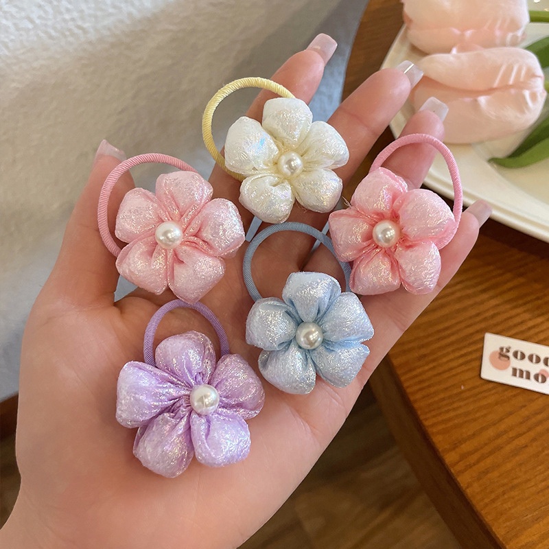 Dây Cột Tóc Đính Hoa Cúc Dễ Thương Phong Cách Hàn Quốc Cho Bé Gái