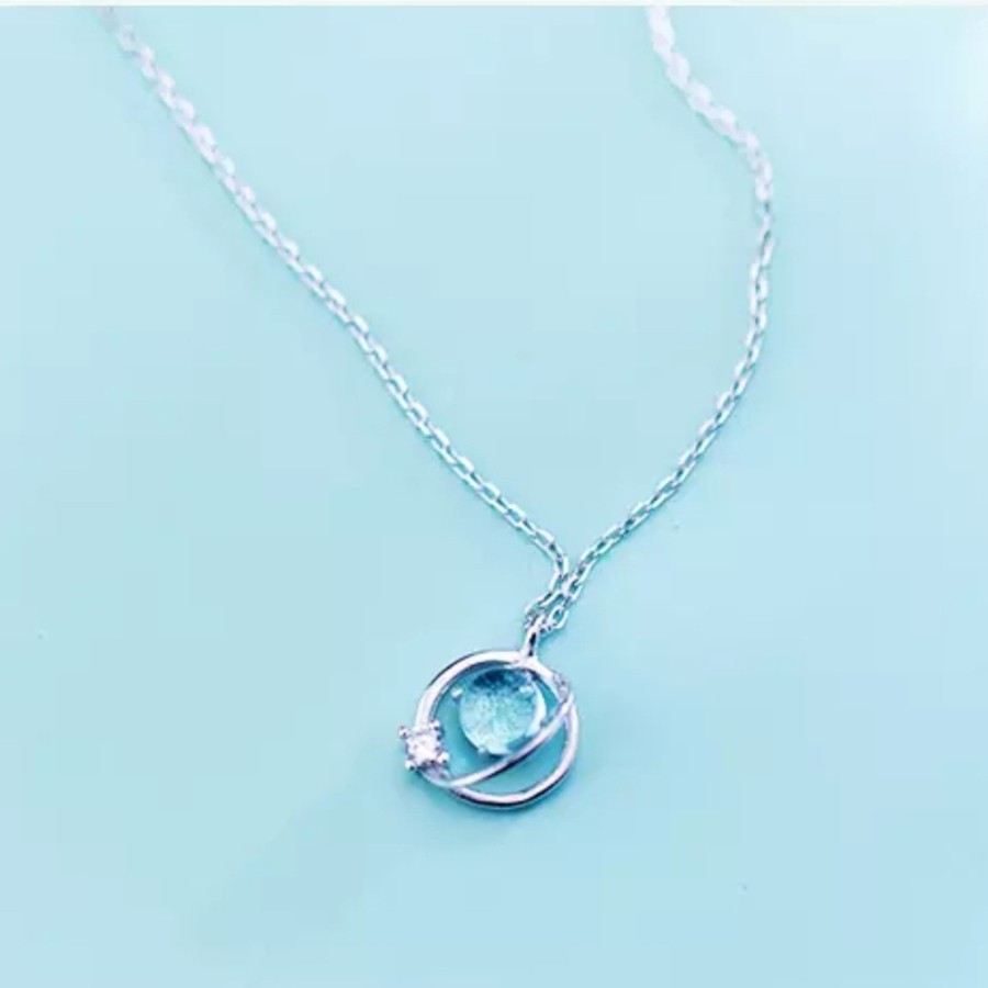 [Mã FAJGT8 giảm 15% đơn 99K] Vòng Cổ Nữ 💝 Vòng Cổ Hành Tinh Aurora Pha Lê Xanh Ngọc Bạc S925 DB2365-ROXI | BigBuy360 - bigbuy360.vn