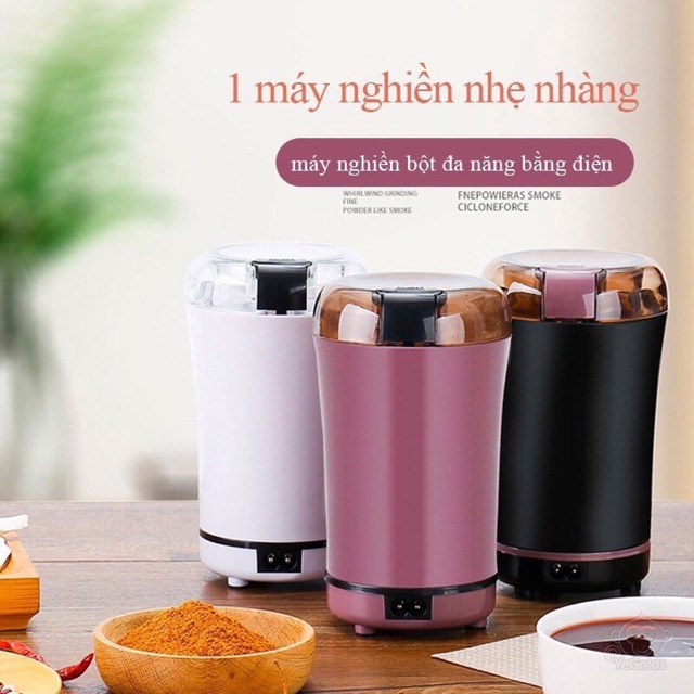 Máy nghiền hạt đa năng mini siêu tốc - Máy xay bột siêu mịn - Xay Ngũ Cốc, Cafe, Các hạt gia vị