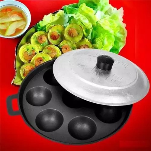 Khuôn làm bánh khọt 8 lỗ chống dính kèm nắp, Khuôn làm bánh khọt, Dụng cụ làm bánh khọt, Khuôn làm bánh bèo, khuôn làm b