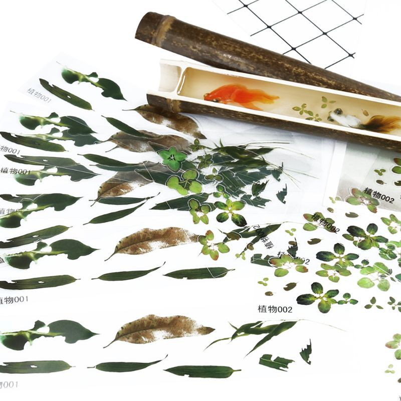 16 Miếng dán 3D hình lá cá vàng trang trí cho Epoxy