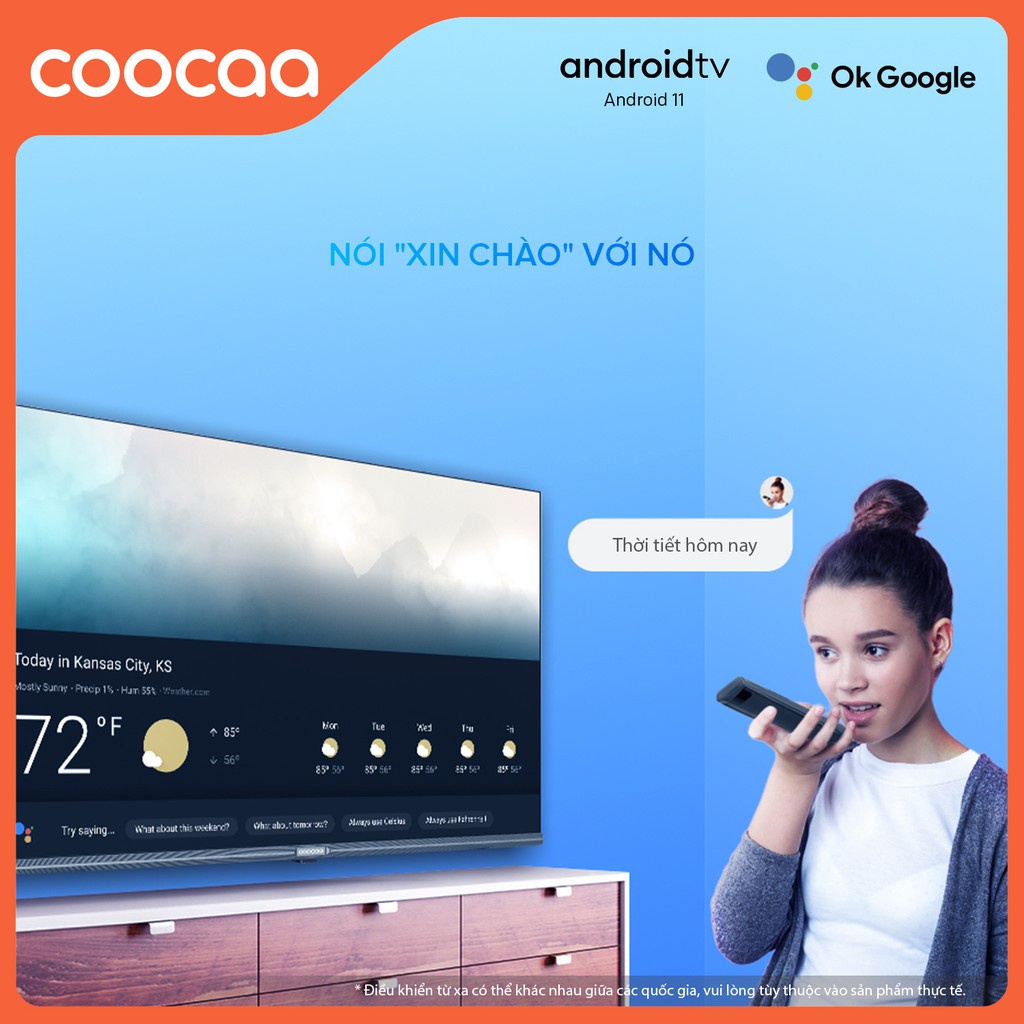 [Mã ELBAU5 giảm 5% đơn 300K] Smart TV HD Coocaa 32 Inch Wifi - 32S7G - Android 11 - Miễn phí lắp đặt