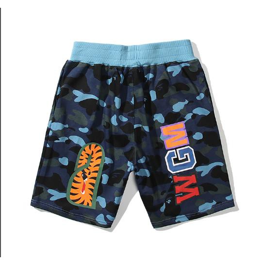 Quần short BAPE vải cotton in họa tiết trang trí thời trang cho nam nữ