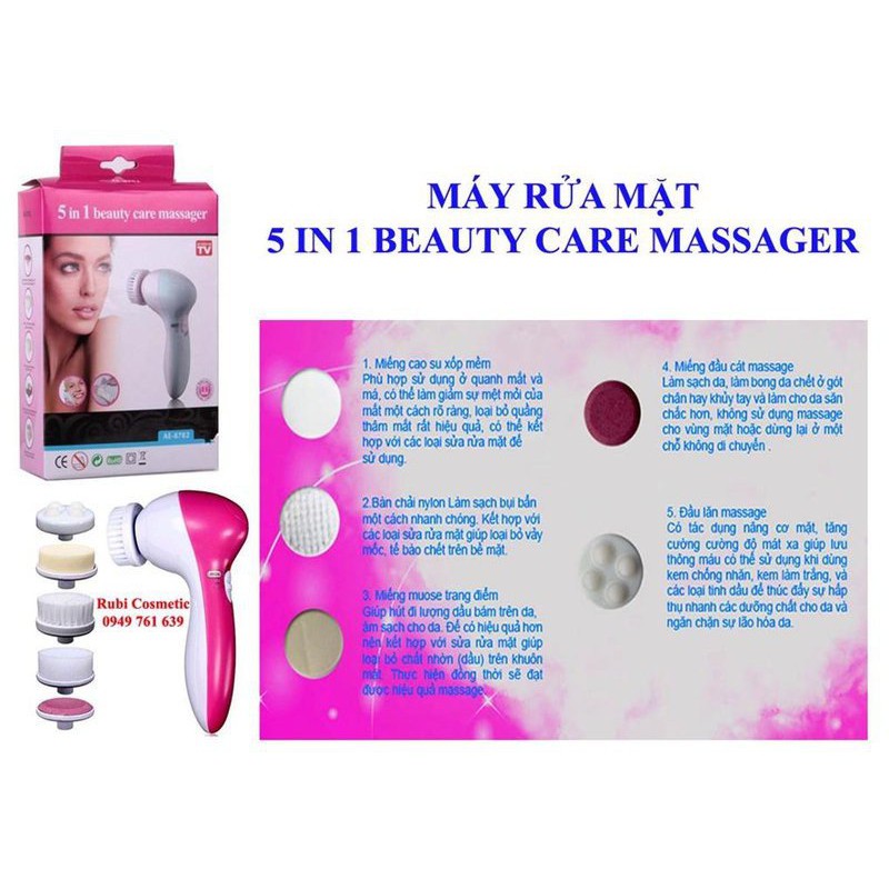 Máy massage rửa mặt 5 trong 1 AE-8782  BEAUTY CARE MASSAGER Smartbuy