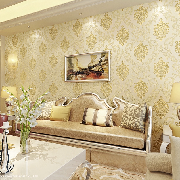 Giấy dán tường 3D PVC kiểu châu Âu sang trọng độc đáo