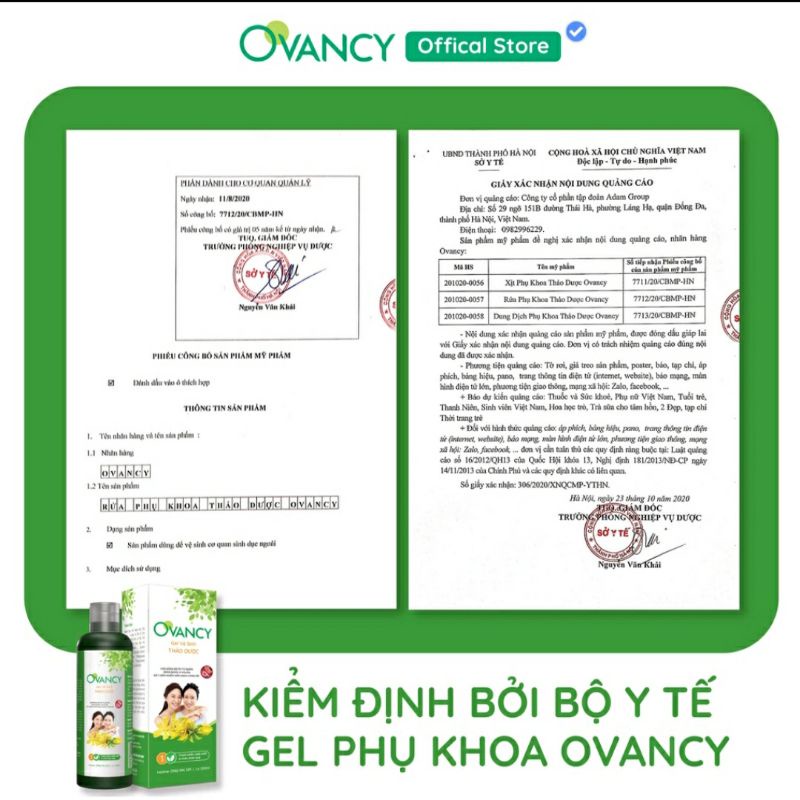 Gel phụ khoa thảo dược Ovancy