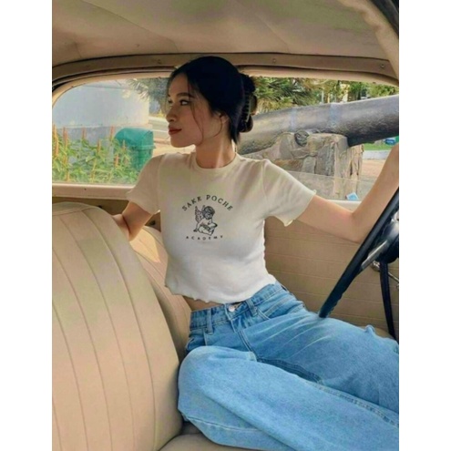 Áo Croptop Thiên Thần Chất Thun Bozip Cotton Co Giãn Tốt Mền Mịn Không Xù Giá Siêu Rẻ Cực Ôm Body